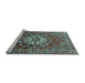 Sideview of Machine Washable Persian Light Blue Traditional Rug, wshtr4113lblu