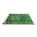 Sideview of Machine Washable Persian Emerald Green Traditional Area Rugs, wshtr4113emgrn