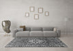 Machine Washable Persian Gray Traditional Rug in a Living Room,, wshtr4113gry