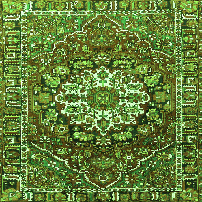 Serging Thickness of Persian Green Traditional Rug, tr4113grn