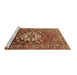 Sideview of Machine Washable Persian Brown Traditional Rug, wshtr4113brn