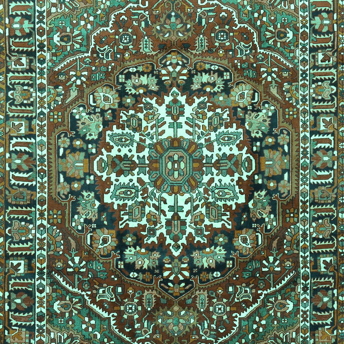 Machine Washable Persian Turquoise Traditional Area Rugs, wshtr4113turq
