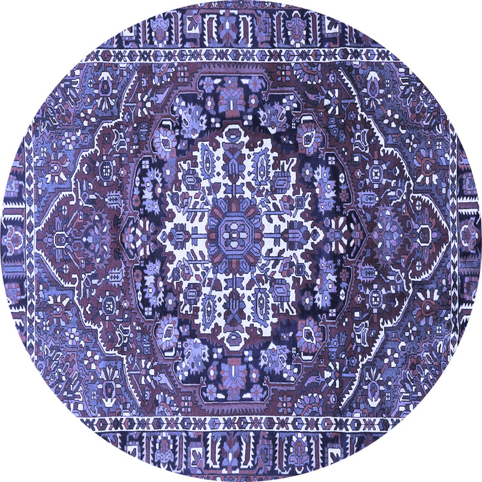 Round Persian Blue Traditional Rug, tr4113blu