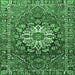 Square Persian Emerald Green Traditional Rug, tr4113emgrn