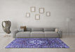 Machine Washable Persian Blue Traditional Rug in a Living Room, wshtr4113blu