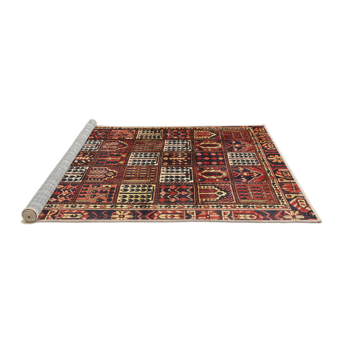 Sideview of Machine Washable Traditional Saffron Red Rug, wshtr4114