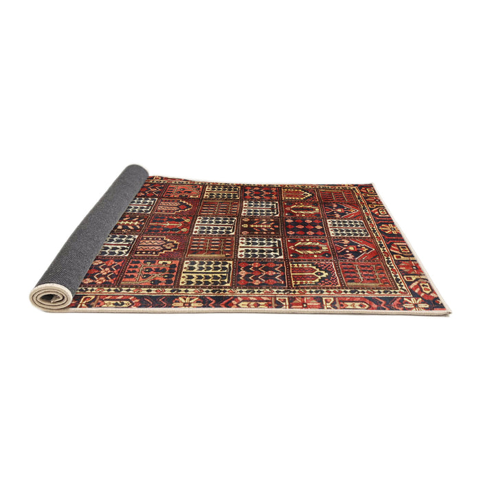 Sideview of Traditional Saffron Red Persian Rug, tr4114