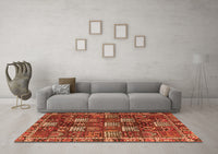 Machine Washable Persian Orange Traditional Rug, wshtr4114org