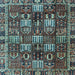 Square Machine Washable Persian Light Blue Traditional Rug, wshtr4114lblu