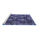 Sideview of Machine Washable Persian Blue Traditional Rug, wshtr4114blu