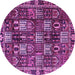 Round Persian Purple Traditional Rug, tr4114pur