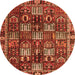 Square Persian Orange Traditional Rug, tr4114org