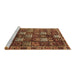 Sideview of Machine Washable Persian Brown Traditional Rug, wshtr4114brn