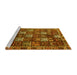 Sideview of Machine Washable Persian Yellow Traditional Rug, wshtr4114yw