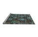 Sideview of Machine Washable Persian Light Blue Traditional Rug, wshtr4114lblu