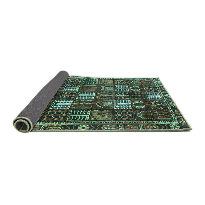 Sideview of Persian Turquoise Traditional Rug, tr4114turq