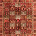 Round Machine Washable Persian Orange Traditional Area Rugs, wshtr4114org