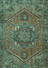Machine Washable Persian Turquoise Traditional Area Rugs, wshtr4115turq
