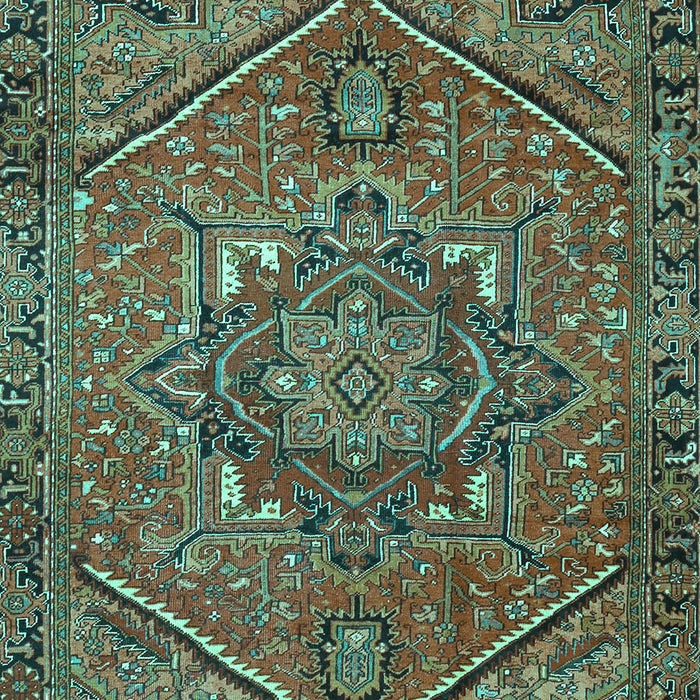Machine Washable Persian Turquoise Traditional Area Rugs, wshtr4115turq