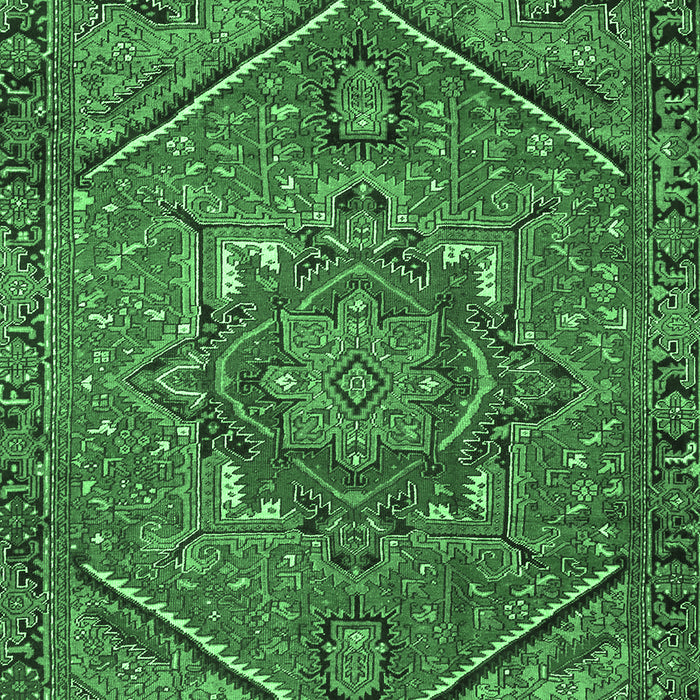 Machine Washable Persian Emerald Green Traditional Area Rugs, wshtr4115emgrn