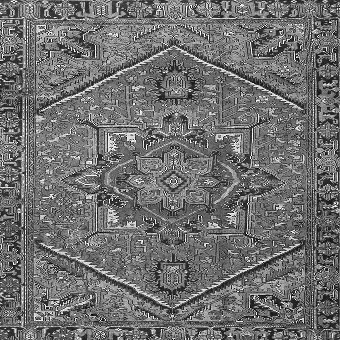 Round Machine Washable Persian Gray Traditional Rug, wshtr4115gry