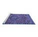 Sideview of Machine Washable Persian Blue Traditional Rug, wshtr4115blu