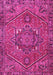 Machine Washable Persian Pink Traditional Rug, wshtr4115pnk