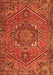Serging Thickness of Machine Washable Persian Orange Traditional Area Rugs, wshtr4115org