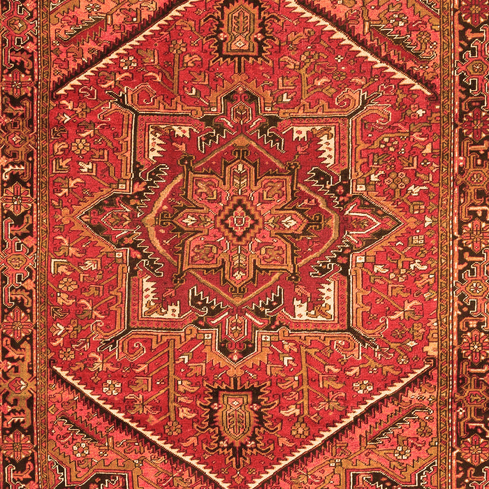 Serging Thickness of Machine Washable Persian Orange Traditional Area Rugs, wshtr4115org