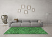 Machine Washable Persian Emerald Green Traditional Area Rugs in a Living Room,, wshtr4115emgrn