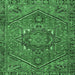 Square Machine Washable Persian Emerald Green Traditional Area Rugs, wshtr4115emgrn