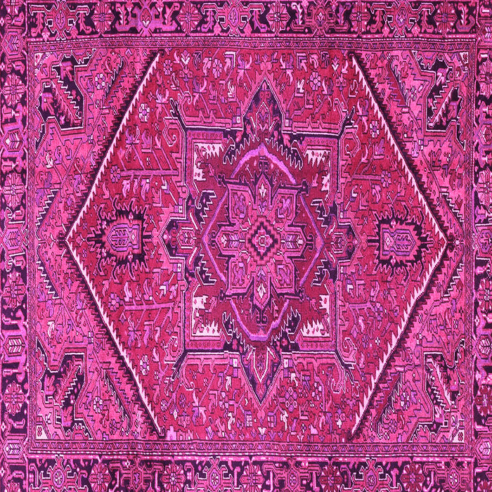 Square Machine Washable Persian Pink Traditional Rug, wshtr4115pnk