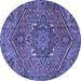 Round Persian Blue Traditional Rug, tr4115blu