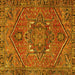 Square Persian Yellow Traditional Rug, tr4115yw