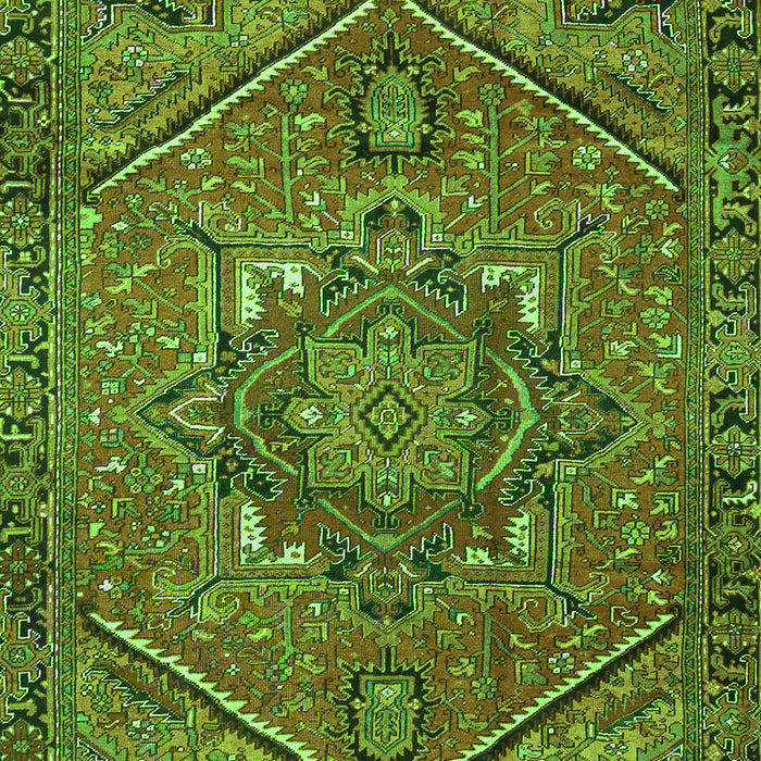 Serging Thickness of Machine Washable Persian Green Traditional Area Rugs, wshtr4115grn