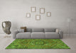 Machine Washable Persian Green Traditional Area Rugs in a Living Room,, wshtr4115grn