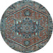 Round Persian Light Blue Traditional Rug, tr4115lblu