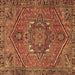 Square Persian Brown Traditional Rug, tr4115brn