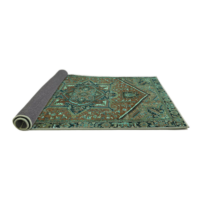 Sideview of Persian Turquoise Traditional Rug, tr4115turq
