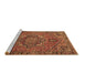 Sideview of Machine Washable Persian Brown Traditional Rug, wshtr4115brn