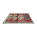 Sideview of Machine Washable Traditional Brown Red Rug, wshtr4116