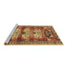 Sideview of Machine Washable Persian Brown Traditional Rug, wshtr4116brn