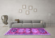 Machine Washable Persian Purple Traditional Area Rugs in a Living Room, wshtr4116pur