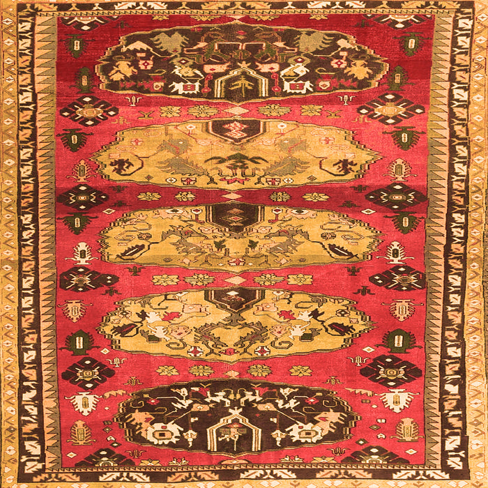 Serging Thickness of Persian Orange Traditional Rug, tr4116org