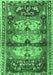 Machine Washable Persian Emerald Green Traditional Area Rugs, wshtr4116emgrn