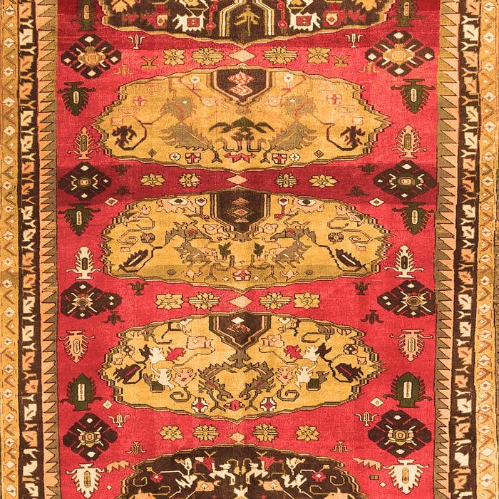 Serging Thickness of Machine Washable Persian Orange Traditional Area Rugs, wshtr4116org