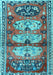 Machine Washable Persian Light Blue Traditional Rug, wshtr4116lblu