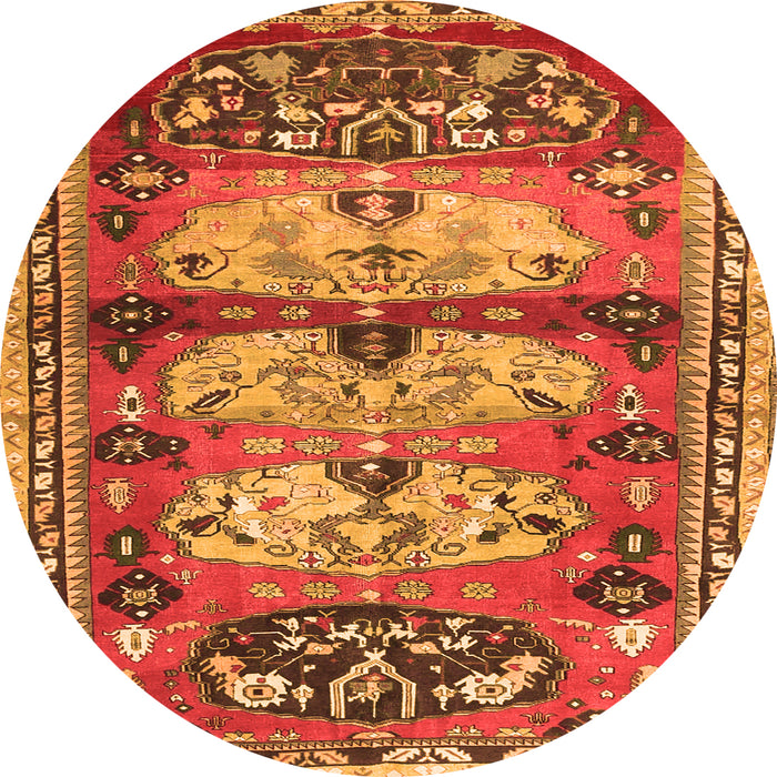 Machine Washable Persian Orange Traditional Area Rugs, wshtr4116org