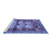 Sideview of Machine Washable Persian Blue Traditional Rug, wshtr4116blu