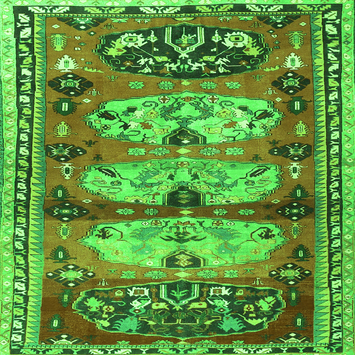 Serging Thickness of Persian Green Traditional Rug, tr4116grn